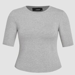 Grey round neck short sleeve top